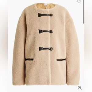 J. Crew Sherpa Toggle Coat in Cashew Teddy